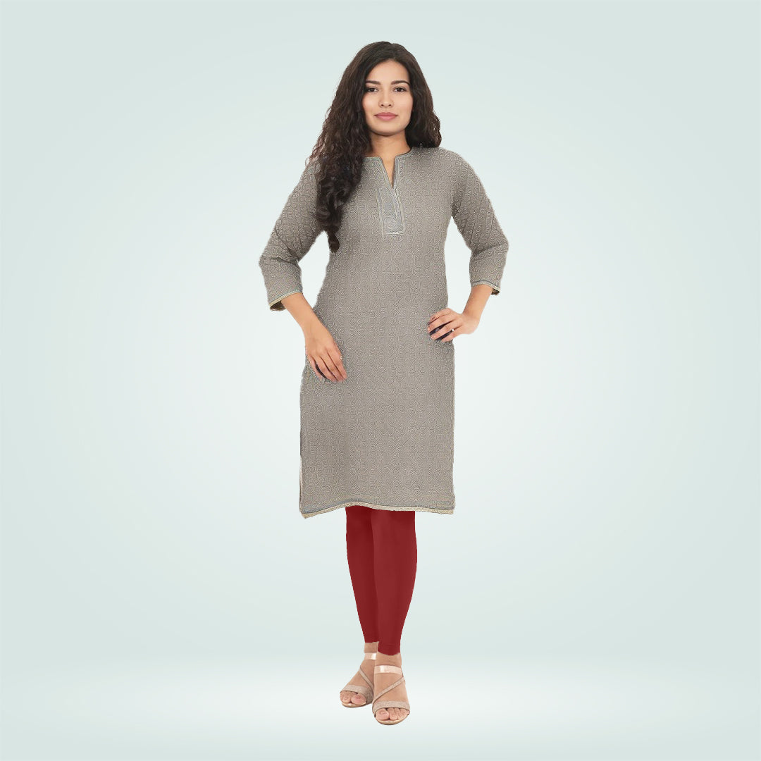 Radiant Glamour Shimmer Ankle Leggings for Everyday Wear - Maroon