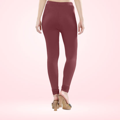 Perfect Fit Cotton Lycra Churidar Leggings for Women - Maroon