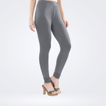 Premium Quality Churidar Cotton Lycra Leggings for Women - Stone Gray