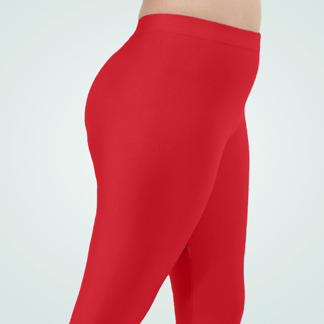 Sparkling Comfort Shimmer Ankle Leggings for Women - Red