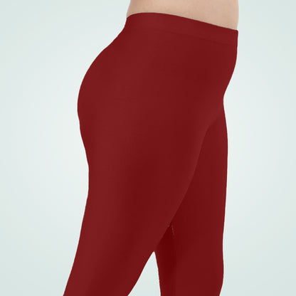 Radiant Glamour Shimmer Ankle Leggings for Everyday Wear - Maroon