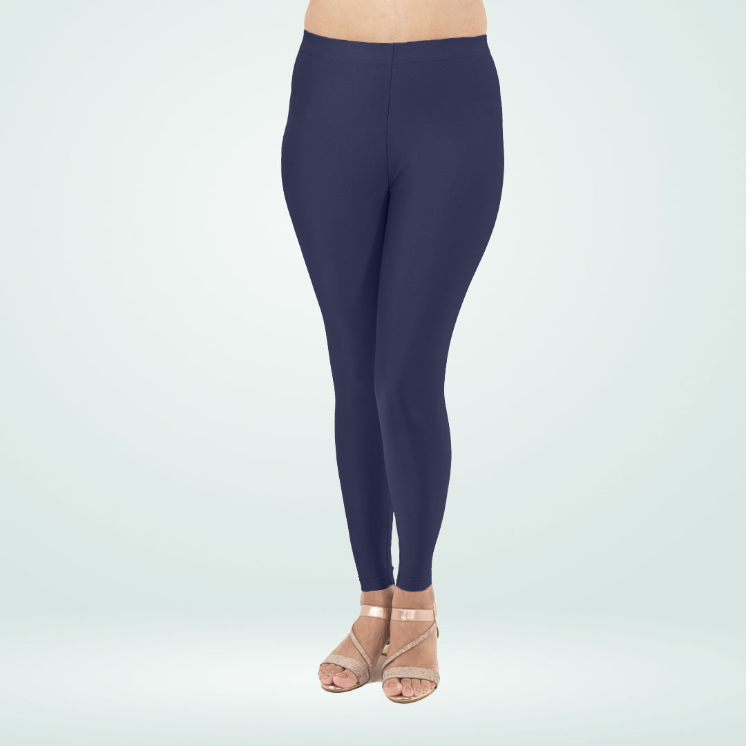 Lux Shimmer Ankle Leggings for Women - Navy Blue