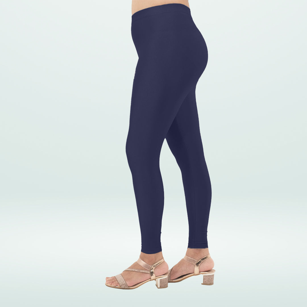 Lux Shimmer Ankle Leggings for Women - Navy Blue