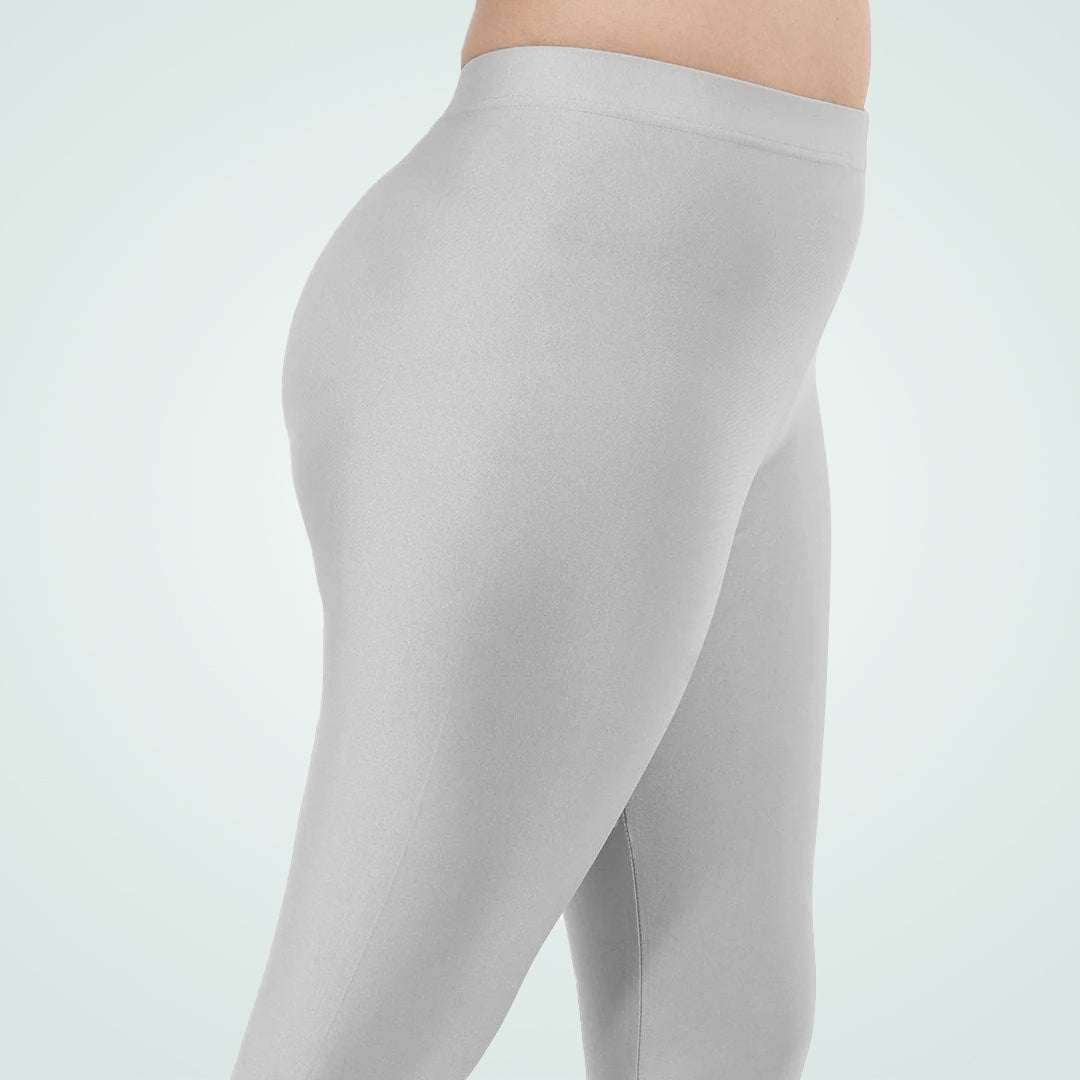 Sleek Sparkle Shimmer Ankle Leggings for Everyday Wear - White