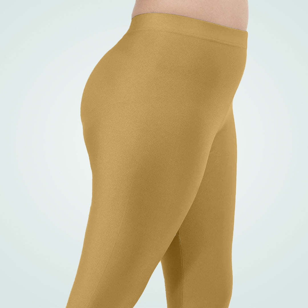 Stylish and Comfortable Shimmer Ankle Leggings for Everyday Wear - Beige