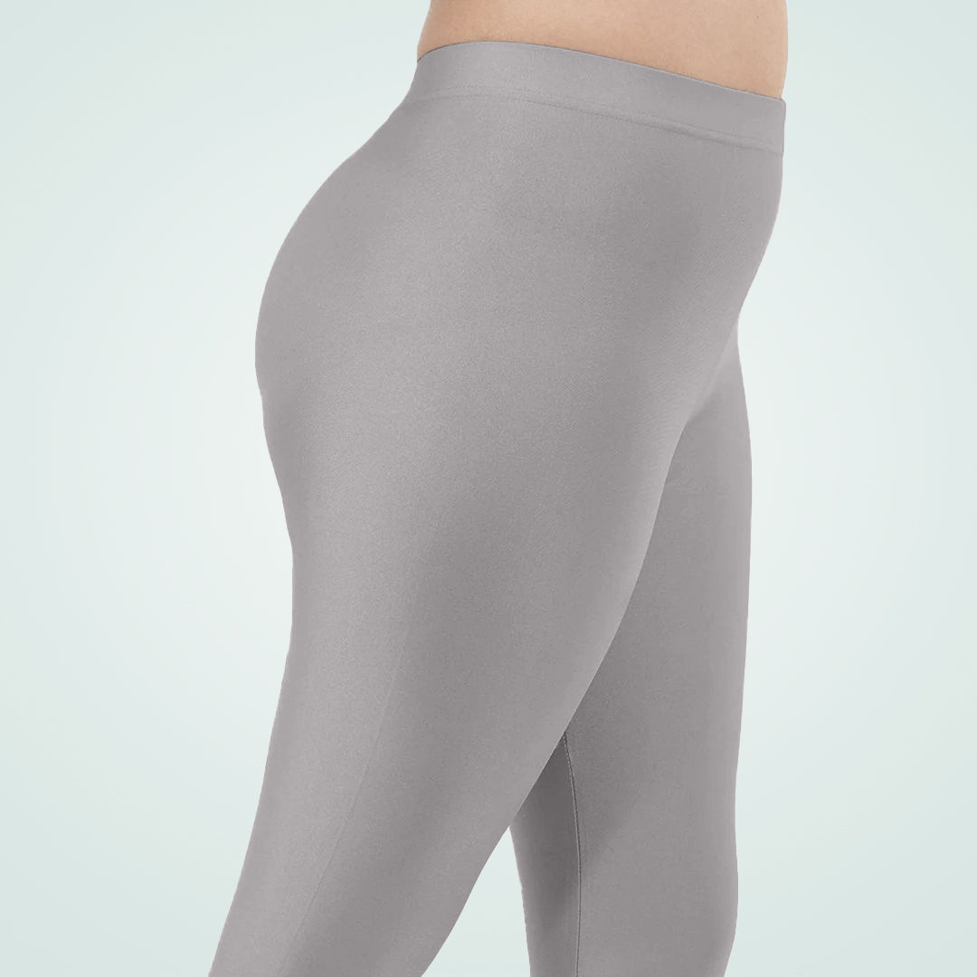 Radiant Glamour Shimmer Ankle Leggings for Everyday Wear - Light Gray