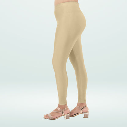 Elegant Shimmer Ankle-Length Leggings for Everyday Wear - New Skin