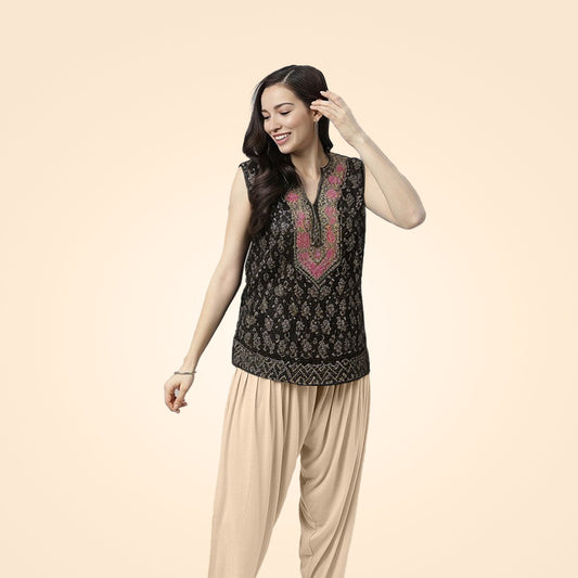 Premium Quality Viscose Rayon Patiala Pants with Traditional Flair - Skin