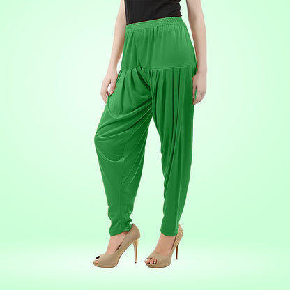 Classic and Comfortable Viscose Rayon Patiala pants for Women - Pakistan Green