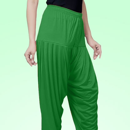 Classic and Comfortable Viscose Rayon Patiala pants for Women - Pakistan Green