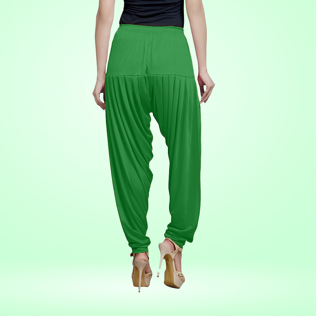 Classic and Comfortable Viscose Rayon Patiala pants for Women - Pakistan Green