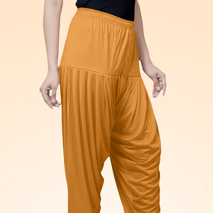 Premium Quality Viscose Rayon Patiala Pants with Traditional Flair - Mustard Yellow