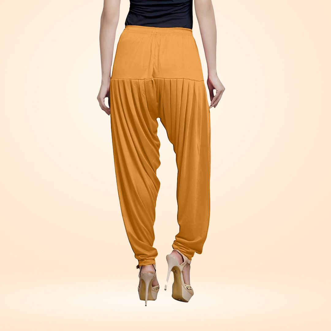 Premium Quality Viscose Rayon Patiala Pants with Traditional Flair - Mustard Yellow