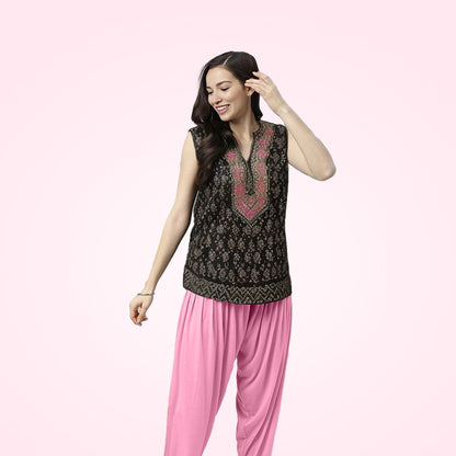 Luxuriously Soft Viscose Rayon Patiala Pants for Women - Light Pink