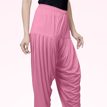 Luxuriously Soft Viscose Rayon Patiala Pants for Women - Light Pink