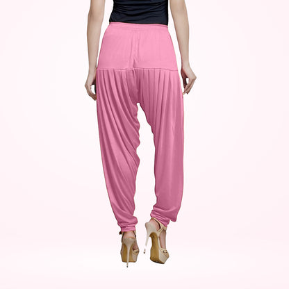 Luxuriously Soft Viscose Rayon Patiala Pants for Women - Light Pink