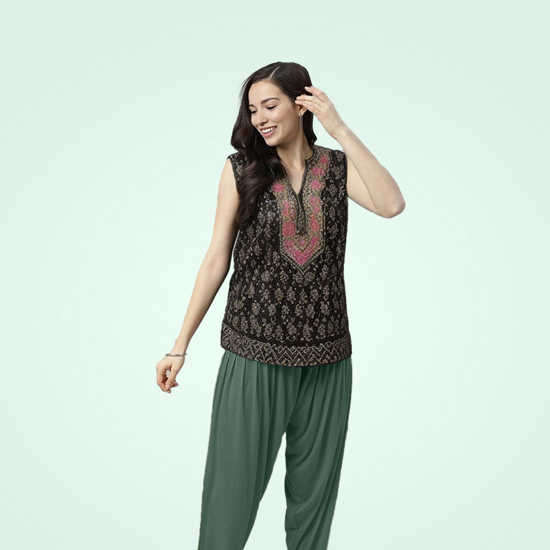 Classic and Comfortable Viscose Rayon Patiala pants for Women - Bottle Green