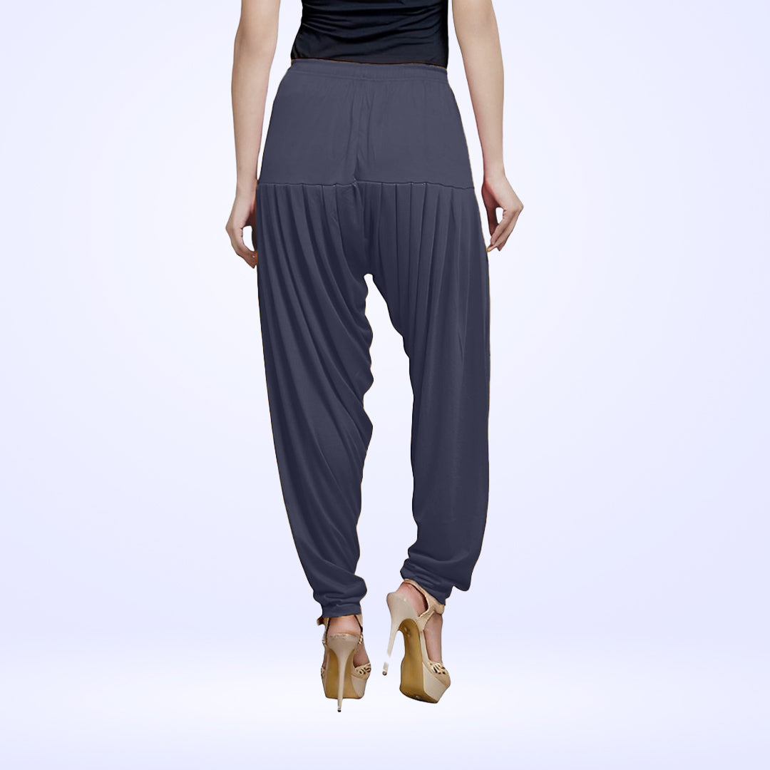 Elegant Viscose Rayon Patiala Pants for Everyday Wear - Navy Blue