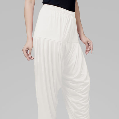 Perfect Fit Viscose Rayon Patiala pants for Women - White