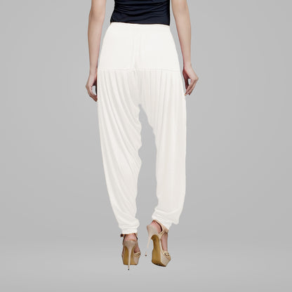 Perfect Fit Viscose Rayon Patiala pants for Women - White