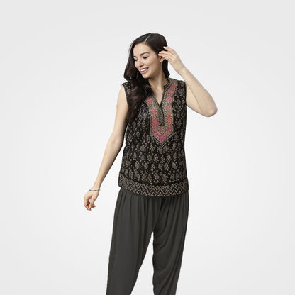 Soft and Stylish Viscose Rayon Patiala Pants for Women - Black