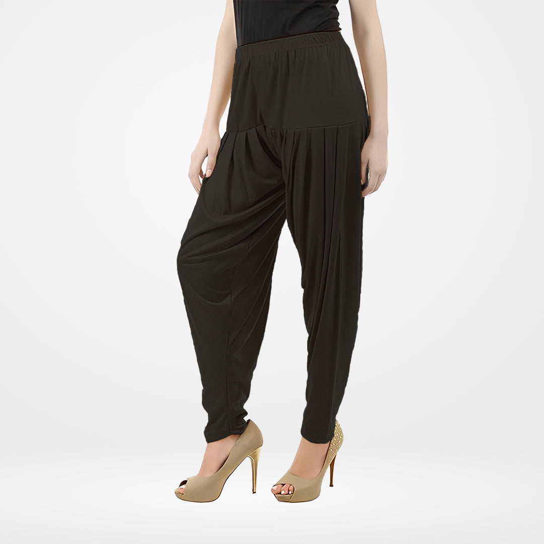 Soft and Stylish Viscose Rayon Patiala Pants for Women - Black