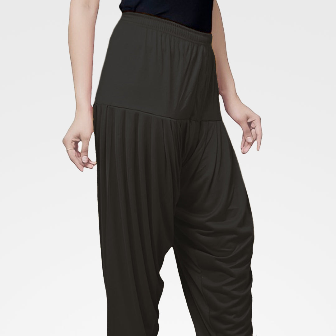 Soft and Stylish Viscose Rayon Patiala Pants for Women - Black