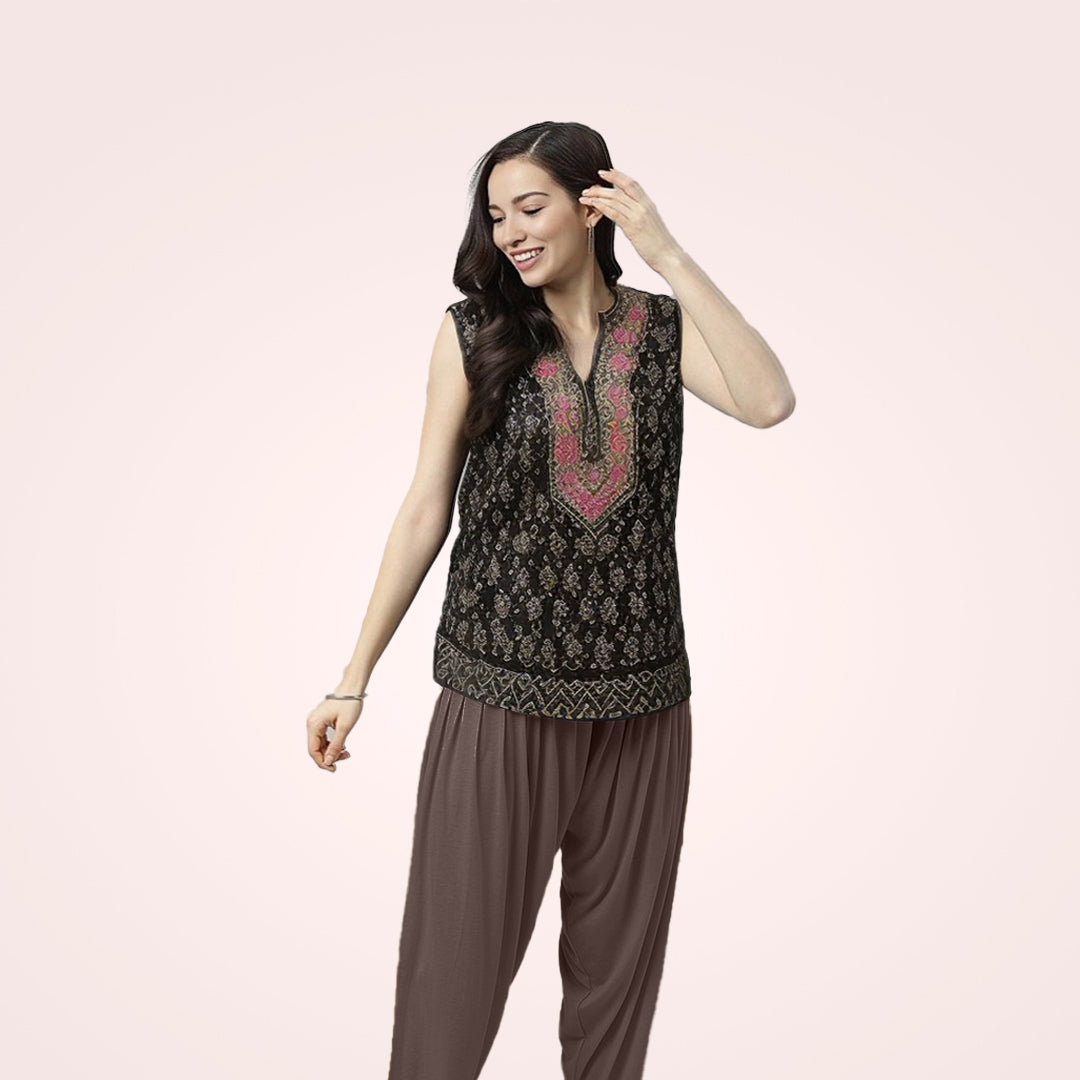 High-Quality Viscose Rayon Patiala pants with Traditional Charm - Brown