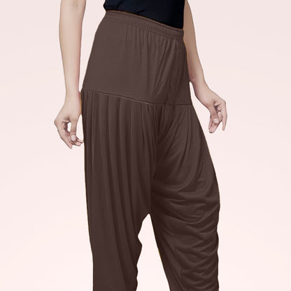 High-Quality Viscose Rayon Patiala pants with Traditional Charm - Brown