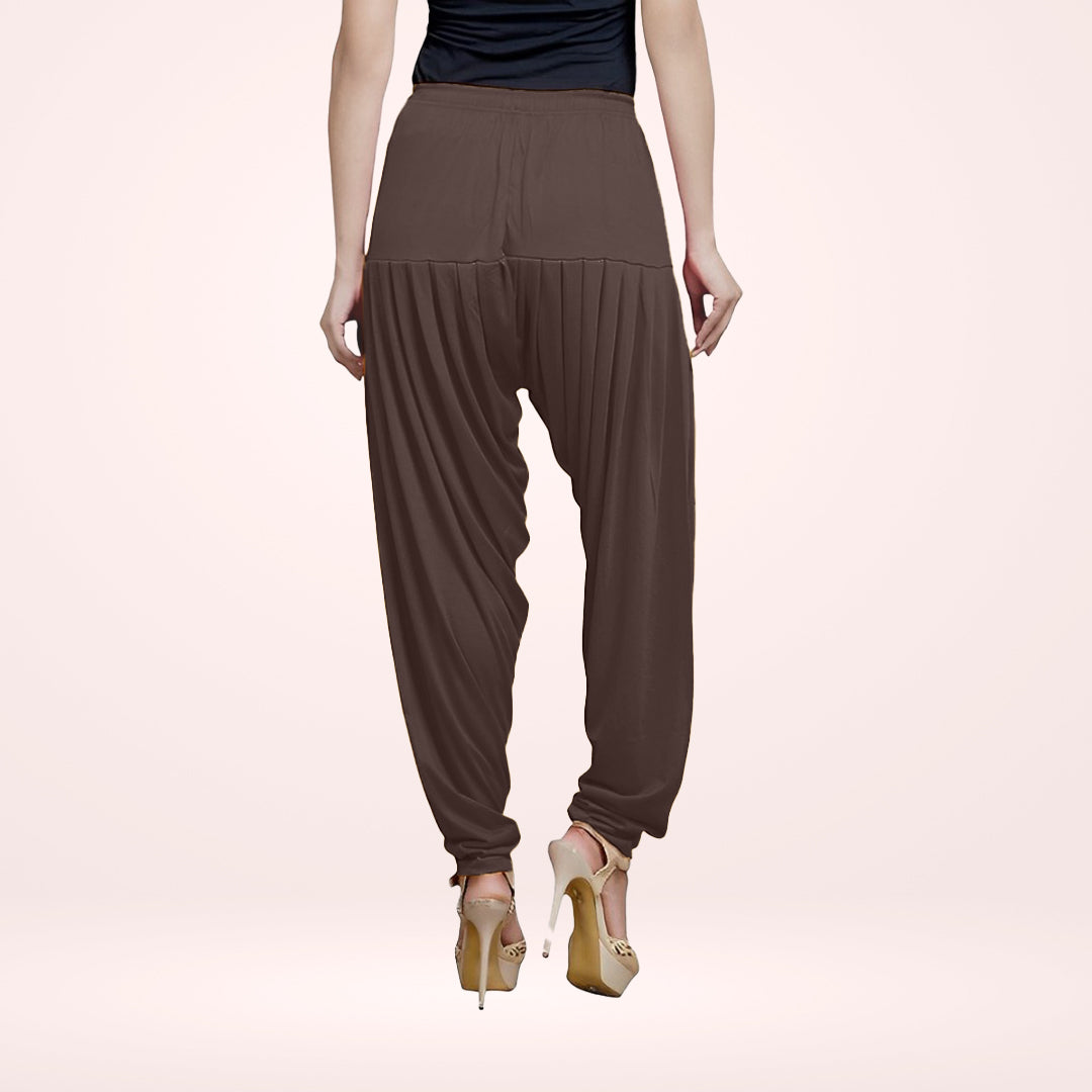 High-Quality Viscose Rayon Patiala pants with Traditional Charm - Brown