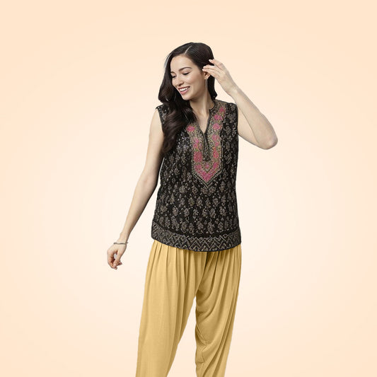 Durable and Comfortable Viscose Rayon Patiala Pants for Women - Beige