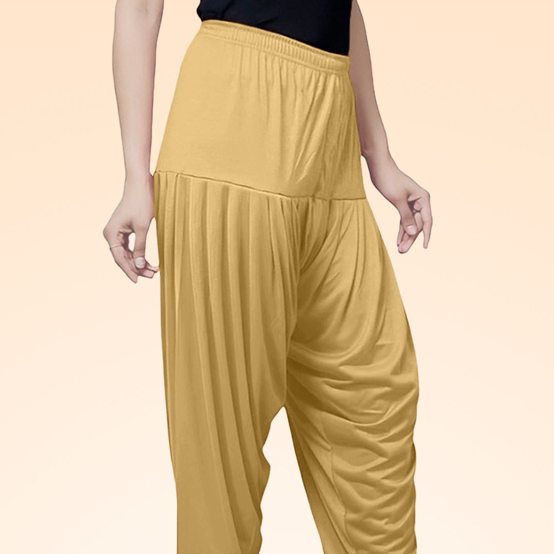 Durable and Comfortable Viscose Rayon Patiala Pants for Women - Beige