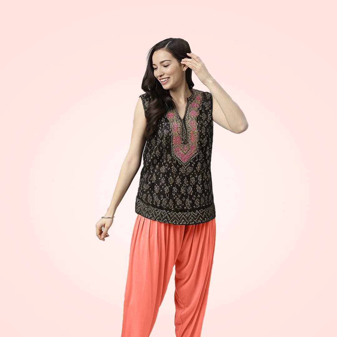 Ultra Comfortable Viscose Rayon Patiala Pants for Women - Orange