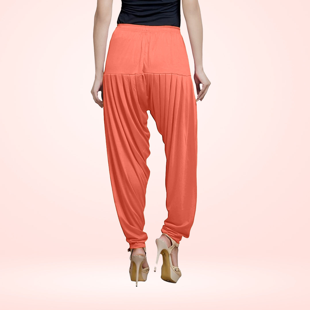 Ultra Comfortable Viscose Rayon Patiala Pants for Women - Orange