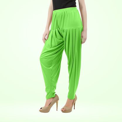 Premium Quality Viscose Rayon Patiala Pants with Traditional Flair - Parrot Green