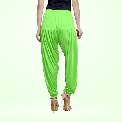 Premium Quality Viscose Rayon Patiala Pants with Traditional Flair - Parrot Green