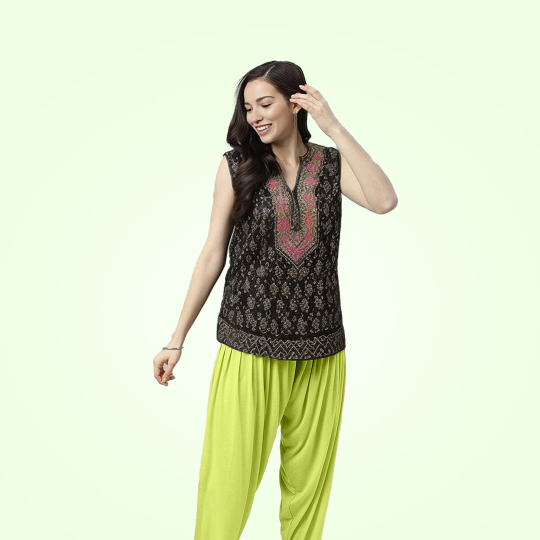 Luxuriously Soft Viscose Rayon Patiala Pants for Women - Pista Green