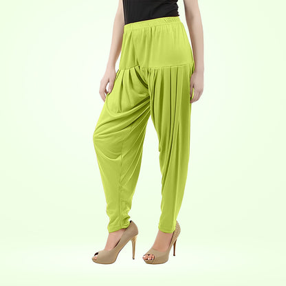 Luxuriously Soft Viscose Rayon Patiala Pants for Women - Pista Green