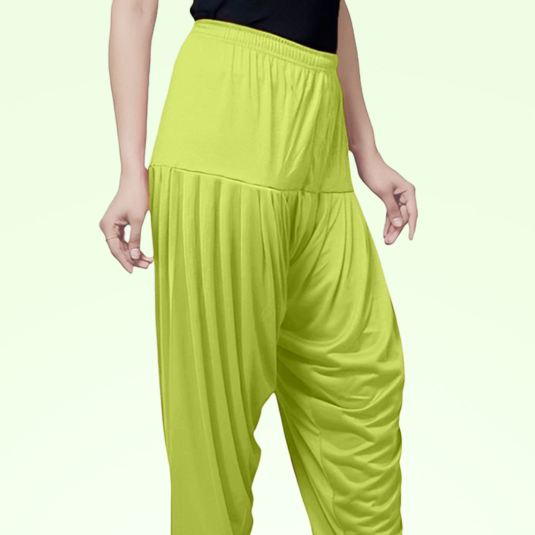 Luxuriously Soft Viscose Rayon Patiala Pants for Women - Pista Green