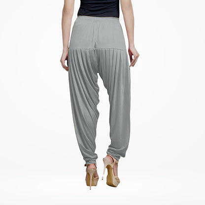 Classic and Comfortable Viscose Rayon Patiala pants for Women - Silver Gray